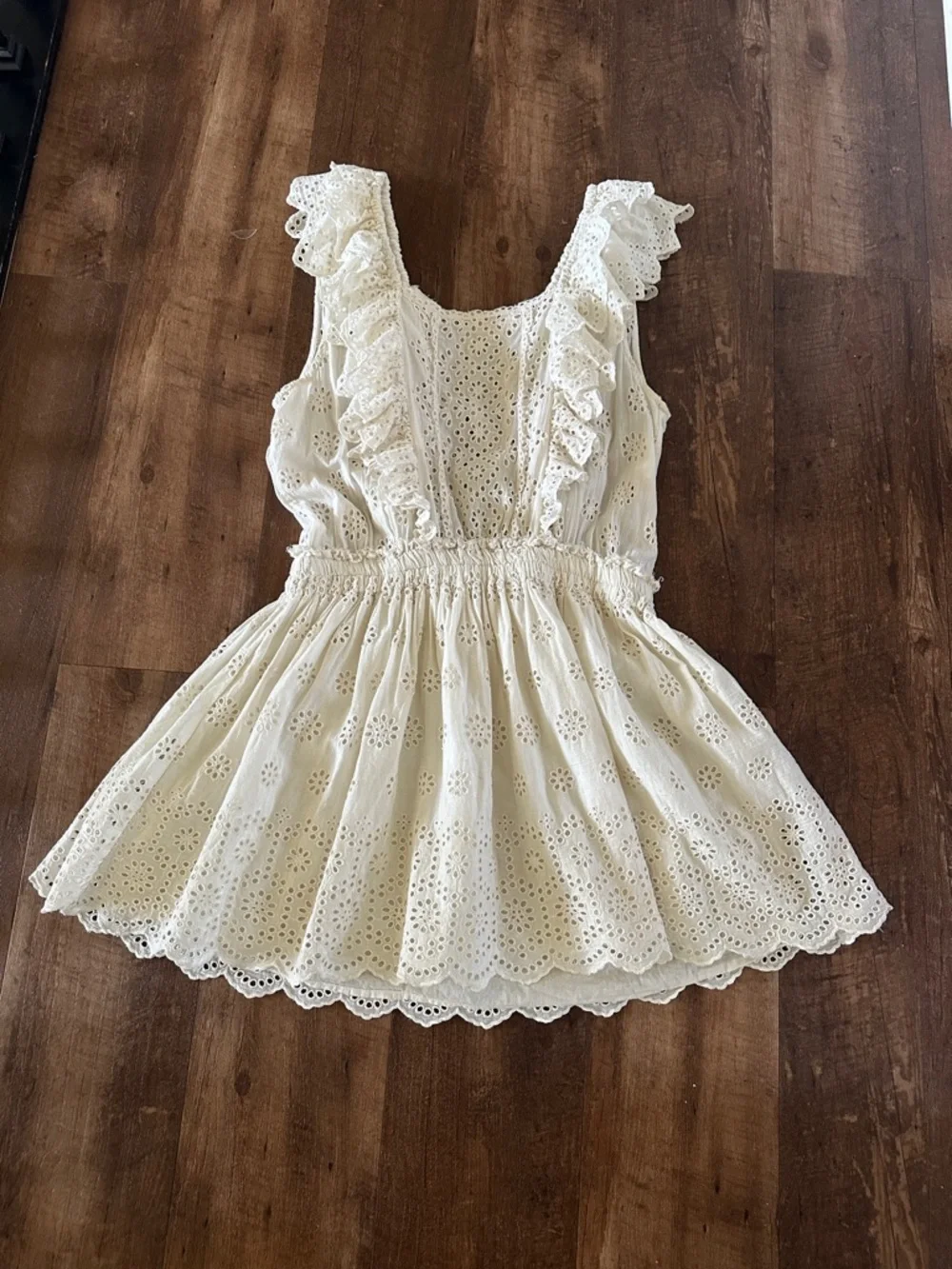 Love Shack fancy cream eyelet dress size large - Picture 1 of 6